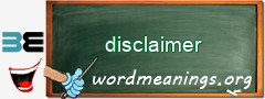 WordMeaning blackboard for disclaimer